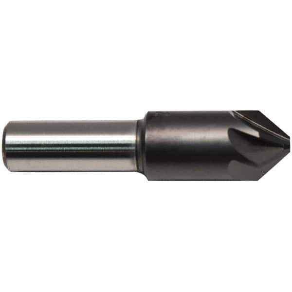 M.A. Ford - 3/4" Head Diam, 1/2" Shank Diam, 6 Flute 90° High Speed Steel Countersink - ALtima Blaze Finish, 2-3/4" OAL - Exact Industrial Supply