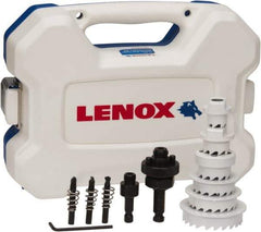 Lenox - 15 Piece, 7/8" to 2-1/2" Saw Diam, Electrician's Hole Saw Kit - Carbide-Tipped, Toothed Edge, Includes 6 Hole Saws - Exact Industrial Supply