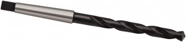 Taper Shank Drill Bit: 1.3189″ Dia, 4MT, 118 °, High Speed Steel Bright/Uncoated & Oxide, 7.2835″ Flute Length, 13.1496″ OAL, Cone Relief Point, Spiral Flute
