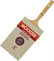 Wooster Brush - 3" Flat Nylon/Polyester Varnish Brush - 3-3/16" Bristle Length, 6-1/4" Maple Dowel Handle - Exact Industrial Supply