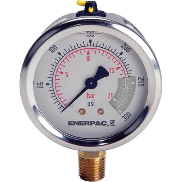 Enerpac - Hydraulic Pressure Gages & Adapters Type: Glycerine Filled Pressure Rating: 300 - Exact Industrial Supply