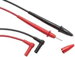 Fluke - Black/Red Electrical Test Equipment Leads - Use with Electrical Test Equipment with 4mm Adapters - Exact Industrial Supply