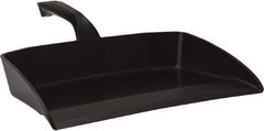 Vikan - 12-1/2" Wide Handheld Dustpan - Plastic Body, 4-1/2" Handle, Black - Exact Industrial Supply