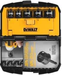 DeWALT - 5 Piece, 3" to 1-3/8" Saw Diam, Impact Rated Hole Saw Kit - Bi-Metal, Toothed Edge, Includes 5 Hole Saws - Exact Industrial Supply