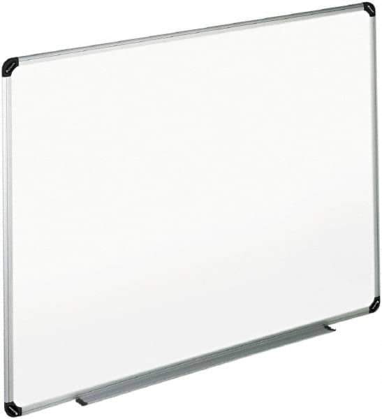 UNIVERSAL - 36" High x 48" Wide Erasable Melamine Marker Boards - Aluminum/Plastic Frame, 49.67" Deep, Includes Accessory Tray/Rail & Mounting Kit - Exact Industrial Supply