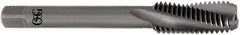 OSG - M4x0.70 Metric Coarse 3 Flute Modified Bottoming Spiral Flute Tap - Solid Carbide, Bright Finish, 52mm OAL, Right Hand Flute, Right Hand Thread, H3, Series 389 - Exact Industrial Supply