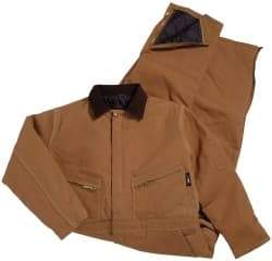 PRO-SAFE - Size M, Brown, Two Way Zipper, Cold Weather Coverall - Cotton, Nylon, 6 Pockets - Exact Industrial Supply