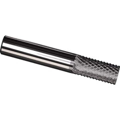 Made in USA - 1/4" Diam, 1" LOC, Plain End, Solid Carbide Diamond Pattern Router Bit - Right Hand Cut, 3" OAL, 1/4" Shank Diam, Use on Carbon & Honeycomb, Carbon Fiber, Composite, Fiberglass, Graphite - Exact Industrial Supply