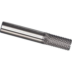 Made in USA - 1/2" Diam, 1" LOC, Burr End, Solid Carbide Diamond Pattern Router Bit - Right Hand Cut, 3" OAL, 1/2" Shank Diam, Use on Carbon & Honeycomb, Carbon Fiber, Composite, Fiberglass, Graphite - Exact Industrial Supply