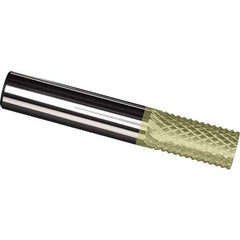 Made in USA - 1/2" Diam, 1" LOC, Plain End, Solid Carbide Diamond Pattern Router Bit - Right Hand Cut, 3" OAL, 1/2" Shank Diam, Use on Carbon & Honeycomb, Carbon Fiber, Composite, Fiberglass, Graphite - Exact Industrial Supply