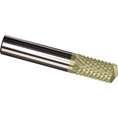 Made in USA - 1/2" Diam, 1" LOC, Drill Point End, Solid Carbide Diamond Pattern Router Bit - Right Hand Cut, 3" OAL, 1/2" Shank Diam, Use on Carbon & Honeycomb, Carbon Fiber, Composite, Fiberglass, Graphite - Exact Industrial Supply