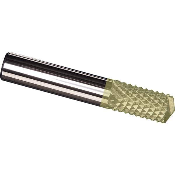 Made in USA - 1/4" Diam, 3/4" LOC, Drill Point End, Solid Carbide Diamond Pattern Router Bit - Right Hand Cut, 2-1/2" OAL, 1/4" Shank Diam, Use on Carbon & Honeycomb, Carbon Fiber, Composite, Fiberglass, Graphite - Exact Industrial Supply