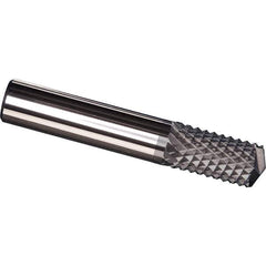 Made in USA - 3/8" Diam, 1" LOC, Drill Point End, Solid Carbide Diamond Pattern Router Bit - Right Hand Cut, 2-1/2" OAL, 3/8" Shank Diam, Use on Carbon & Honeycomb, Carbon Fiber, Composite, Fiberglass, Graphite - Exact Industrial Supply