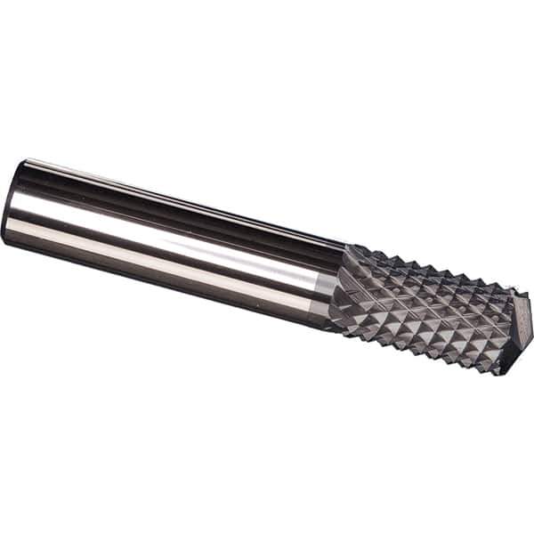 Made in USA - 3/32" Diam, 3/8" LOC, Drill Point End, Solid Carbide Diamond Pattern Router Bit - Right Hand Cut, 1-1/2" OAL, 1/8" Shank Diam, Use on Carbon & Honeycomb, Carbon Fiber, Composite, Fiberglass, Graphite - Exact Industrial Supply