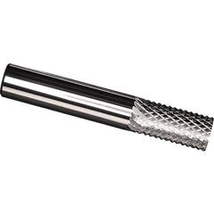 Made in USA - 1/8" Diam, 1/2" LOC, Plain End, Solid Carbide Diamond Pattern Router Bit - Right Hand Cut, 1-1/2" OAL, 1/8" Shank Diam, Use on Carbon & Honeycomb, Carbon Fiber, Composite, Fiberglass, Graphite - Exact Industrial Supply