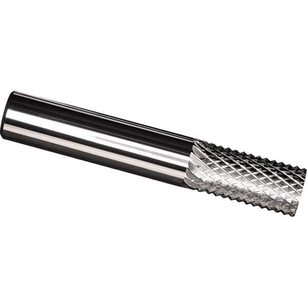 Made in USA - 1/4" Diam, 1" LOC, Plain End, Solid Carbide Diamond Pattern Router Bit - Right Hand Cut, 2-1/2" OAL, 1/4" Shank Diam, Use on Carbon & Honeycomb, Carbon Fiber, Composite, Fiberglass, Graphite - Exact Industrial Supply