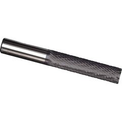 Made in USA - 1/8" Diam, 1/2" LOC, Plain End, Solid Carbide Diamond Pattern Router Bit - Right Hand Cut, 1-1/2" OAL, 1/8" Shank Diam, Use on Cast Iron, Stainless, Steel, Titanium - Exact Industrial Supply