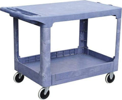 Value Collection - 500 Lb Capacity, 19" Wide x 38" Long x 33" High Shelf Cart - 2 Shelf, Plastic, 2 Rigid/2 Swivel Casters - Exact Industrial Supply