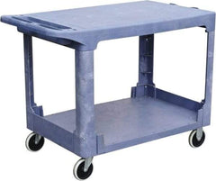 Value Collection - 500 Lb Capacity, 26" Wide x 46" Long x 33" High Shelf Cart - 2 Shelf, Plastic, 2 Rigid/2 Swivel Casters - Exact Industrial Supply