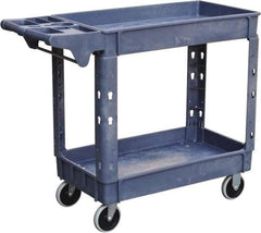Value Collection - 500 Lb Capacity, 17" Wide x 39-3/4" Long x 33-1/4" High Shelf Cart - 2 Shelf, Plastic, 2 Rigid/2 Swivel Casters - Exact Industrial Supply