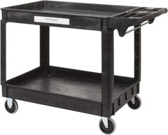 Value Collection - 500 Lb Capacity, 25-1/2" Wide x 46" Long x 33-1/4" High Shelf Cart - 2 Shelf, Plastic, 2 Rigid/2 Swivel Casters - Exact Industrial Supply