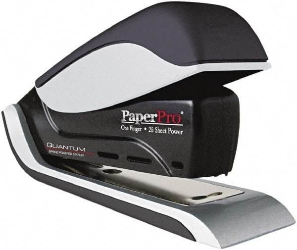 PaperPro - 25 Sheet Half Strip Stapler - Black/Silver - Exact Industrial Supply