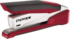 PaperPro - 28 Sheet Full Strip Desktop Stapler - Red & Silver - Exact Industrial Supply