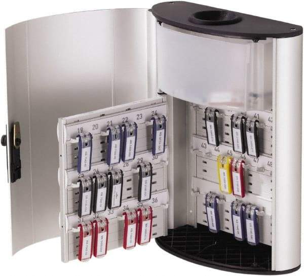 DURABLE - 54 Keys, Silver Key Box - 11-3/4" Wide x 4-5/8" Deep x 15-1/2" High - Exact Industrial Supply
