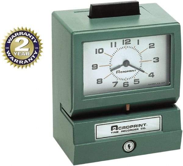 Acroprint Time Recorder - Time Clocks & Time Recorders Punch Style: Manual Power Source: AC Adapter - Exact Industrial Supply