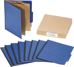 ACCO - 11 x 8 1/2", Letter Size, Dark Blue, File Folders with Top Tab - Right of Center Tab Cut Location - Exact Industrial Supply