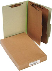 ACCO - 14 x 8 1/2", Legal, Leaf Green, File Folders with Top Tab - Right of Center Tab Cut Location - Exact Industrial Supply