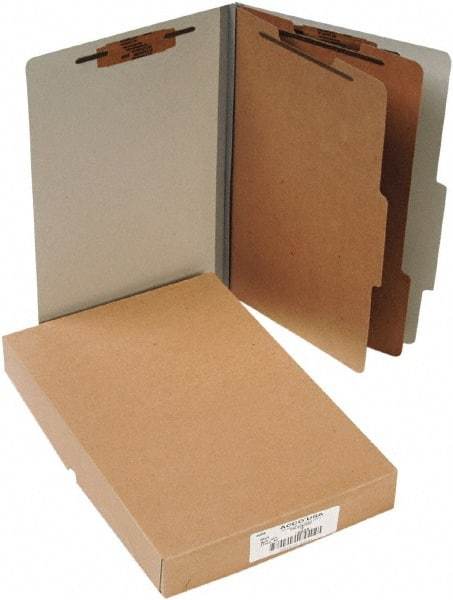 ACCO - 14 x 8 1/2", Legal, Gray, File Folders with Top Tab - Right of Center Tab Cut Location - Exact Industrial Supply