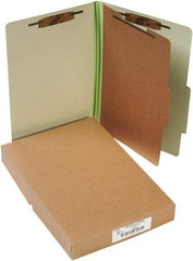 ACCO - 14 x 8 1/2", Legal, Leaf Green, File Folders with Top Tab - Right of Center Tab Cut Location - Exact Industrial Supply
