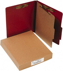 ACCO - 11 x 8 1/2", Letter Size, Earth Red, File Folders with Top Tab - Right of Center Tab Cut Location - Exact Industrial Supply