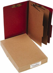 ACCO - 14 x 8 1/2", Legal, Earth Red, File Folders with Top Tab - Right of Center Tab Cut Location - Exact Industrial Supply