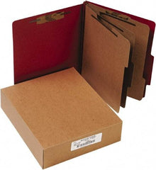 ACCO - 11 x 8 1/2", Letter Size, Earth Red, File Folders with Top Tab - Right of Center Tab Cut Location - Exact Industrial Supply