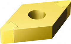 Sandvik Coromant - DNGA432 Grade 7525 Carbide Turning Insert - TiN Finish, 55° Diamond, 1/2" Inscr Circle, 3/16" Thick, 1/32" Corner Radius - Exact Industrial Supply