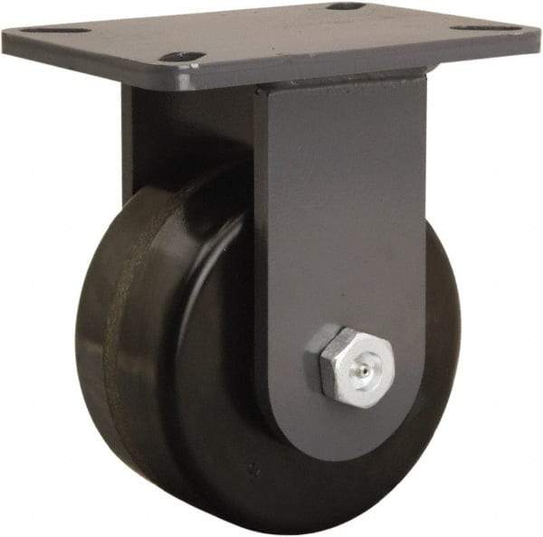 Hamilton - 6" Diam x 3" Wide x 8" OAH Top Plate Mount Rigid Caster - Phenolic, 2,000 Lb Capacity, Tapered Roller Bearing, 5-1/4 x 7-1/4" Plate - Exact Industrial Supply
