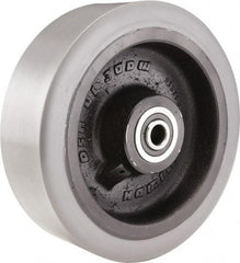 Hamilton - 10 Inch Diameter x 3 Inch Wide, Polyurethane on Cast Iron Caster Wheel - 4,000 Lb. Capacity, 3-1/2 Inch Hub Length, 1 Inch Axle Diameter, Tapered Roller Bearing - Exact Industrial Supply