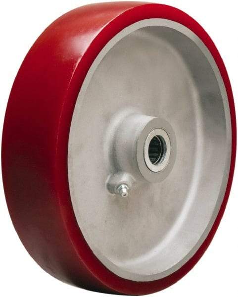 Hamilton - 8 Inch Diameter x 2 Inch Wide, Polyurethane on Aluminum Caster Wheel - 1,550 Lb. Capacity, 2-3/16 Inch Hub Length, 3/4 Inch Axle Diameter, Straight Roller Bearing - Exact Industrial Supply