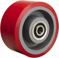 Hamilton - 6 Inch Diameter x 3 Inch Wide, Polyurethane on Cast Iron Caster Wheel - 2,600 Lb. Capacity, 3-1/4 Inch Hub Length, 1-1/4 Inch Axle Diameter, Tapered Roller Bearing - Exact Industrial Supply