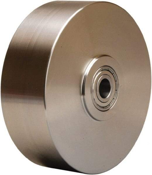 Hamilton - 6 Inch Diameter x 2 Inch Wide, Stainless Steel Caster Wheel - 950 Lb. Capacity, 2-1/4 Inch Hub Length, 3/4 Inch Axle Diameter, Plain Bore Bearing - Exact Industrial Supply