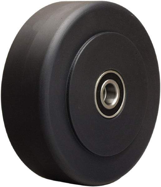 Hamilton - 6 Inch Diameter x 2 Inch Wide, Nylon Caster Wheel - 2,300 Lb. Capacity, 2-1/4 Inch Hub Length, 1/2 Inch Axle Diameter, Precision Ball Bearing - Exact Industrial Supply