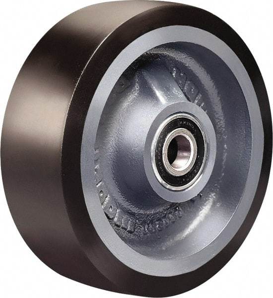Hamilton - 8 Inch Diameter x 2 Inch Wide, Polyurethane on Cast Iron Caster Wheel - 1,950 Lb. Capacity, 2-1/4 Inch Hub Length, 3/4 Inch Axle Diameter, Sealed Precision Ball Bearing - Exact Industrial Supply