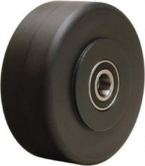 Hamilton - 5 Inch Diameter x 2 Inch Wide, Nylon Caster Wheel - 2,150 Lb. Capacity, 2-1/4 Inch Hub Length, 1/2 Inch Axle Diameter, Precision Ball Bearing - Exact Industrial Supply