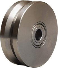 Hamilton - 4 Inch Diameter x 1-3/8 Inch Wide, Stainless Steel Caster Wheel - 600 Lb. Capacity, 1-5/8 Inch Hub Length, 1/2 Inch Axle Diameter, Stainless Steel Precision Ball Bearing - Exact Industrial Supply