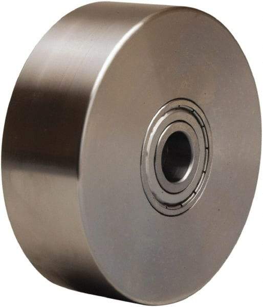 Hamilton - 4 Inch Diameter x 2 Inch Wide, Stainless Steel Caster Wheel - 800 Lb. Capacity, 2-1/4 Inch Hub Length, 3/4 Inch Axle Diameter, Plain Bore Bearing - Exact Industrial Supply