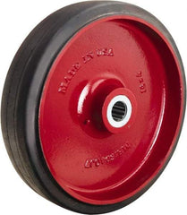 Hamilton - 16 Inch Diameter x 4 Inch Wide, Rubber on Cast Iron Caster Wheel - 1,990 Lb. Capacity, 4-1/4 Inch Hub Length, 1-1/2 Inch Axle Diameter, Straight Roller Bearing - Exact Industrial Supply