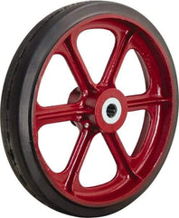 Hamilton - 16 Inch Diameter x 3 Inch Wide, Rubber on Cast Iron Caster Wheel - 1,420 Lb. Capacity, 3-1/4 Inch Hub Length, 1-1/4 Inch Axle Diameter, Straight Roller Bearing - Exact Industrial Supply
