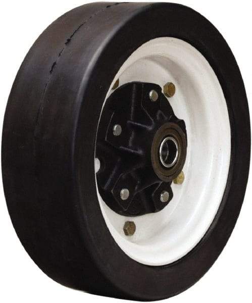 Hamilton - 12 Inch Diameter x 4 Inch Wide, Rubber Caster Wheel - 1,200 Lb. Capacity, 3-1/2 Inch Hub Length, 1 Inch Axle Diameter, Tapered Roller Bearing - Exact Industrial Supply
